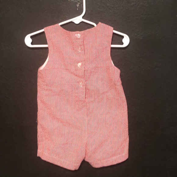 Vintage Football Embroidered Red Gingham Romper - Picture 4 of 4